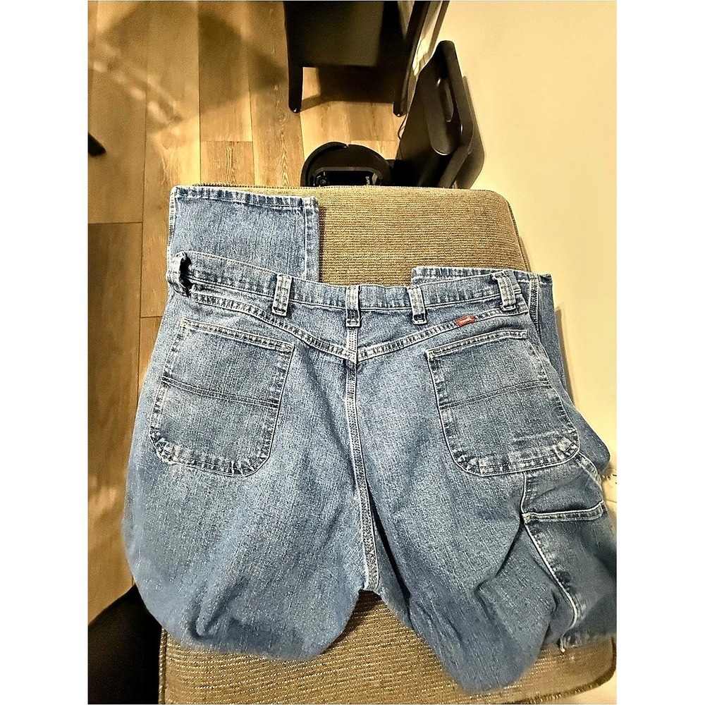 Wrangler Relaxed Fit Carpenter Jeans Mens Blue Denim 40x30 Utility Pockets